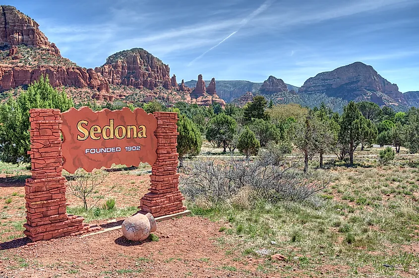 Red rock formations surrounding Sedona, Arizona.