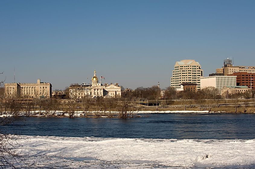 Panorama of Trenton, New Jersey, with Delaware River