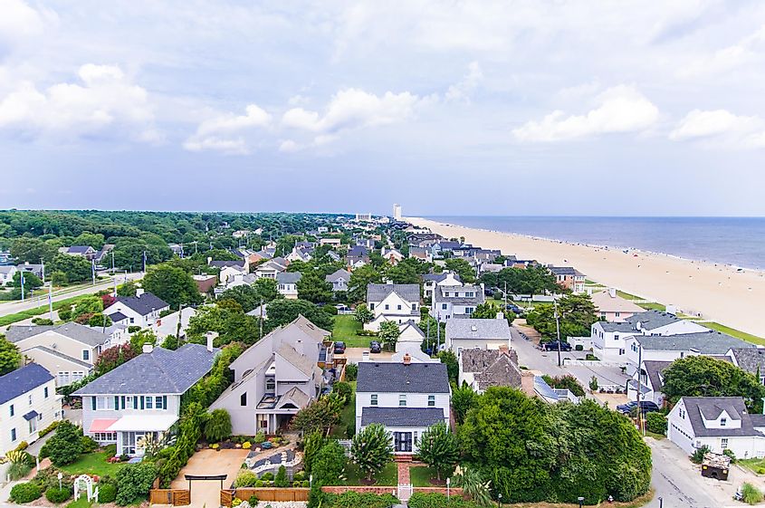 View of Virginia Beach Homes and Beach from the Sky.