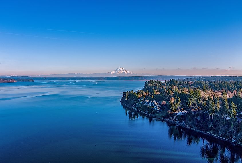View of Puget Sound near Lacey in Washington.