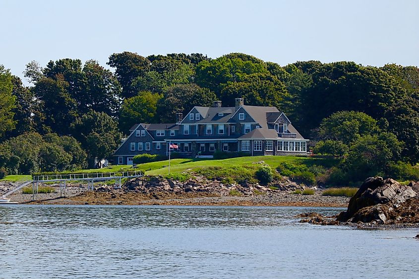 A view of a house along the Biddeford Pool, Maine