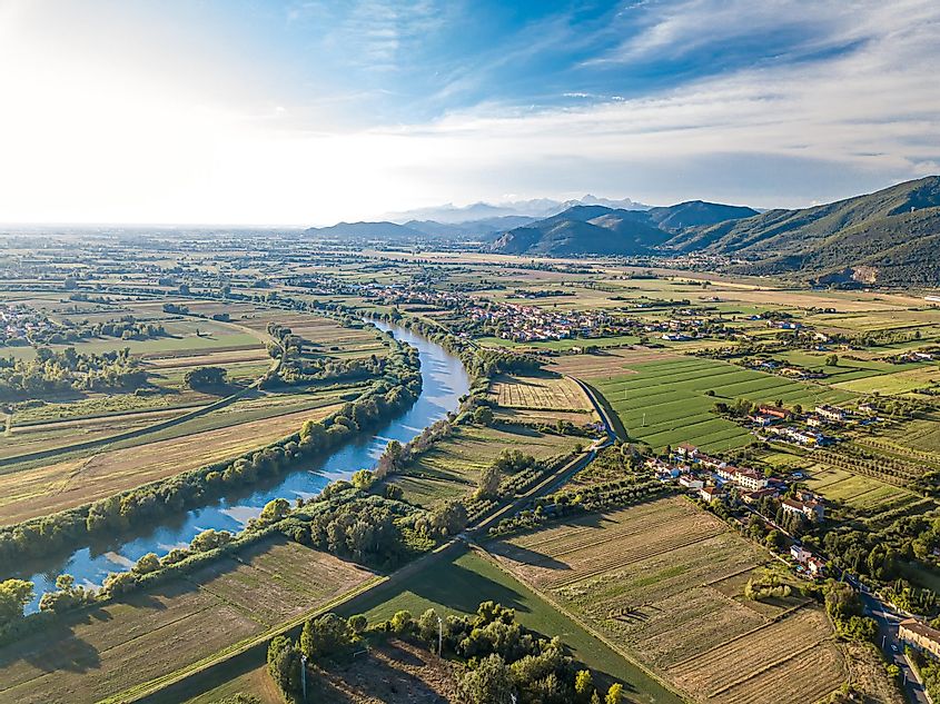 Panoramic view of river Arno River in Italy