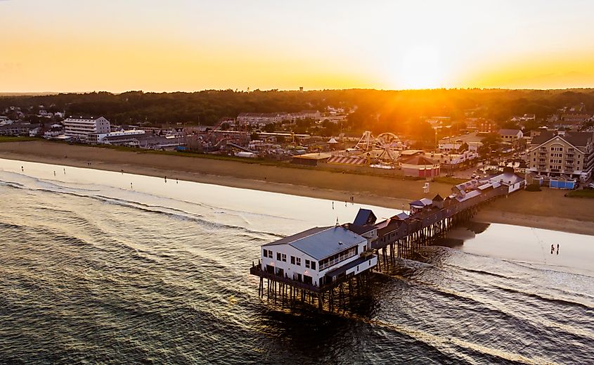 Aerial view of Old Orchard Beach, Maine