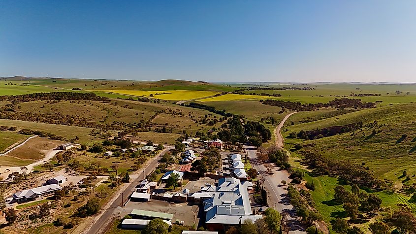 Aerial view of Burra, South Australia.