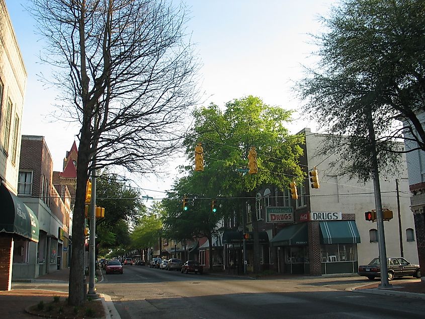 This image shows the North Main Street of Sumter, SC. 