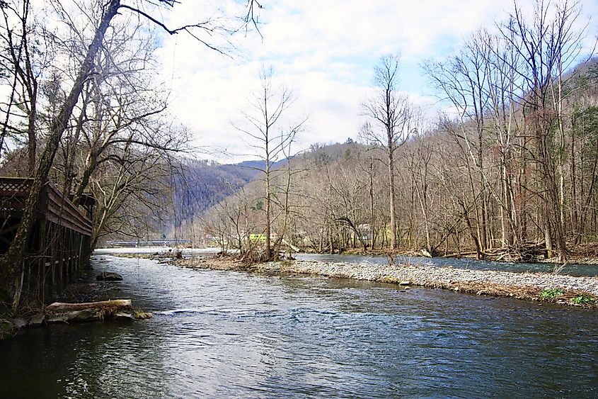 Pigeon River in Hartford, Tennessee, United States.