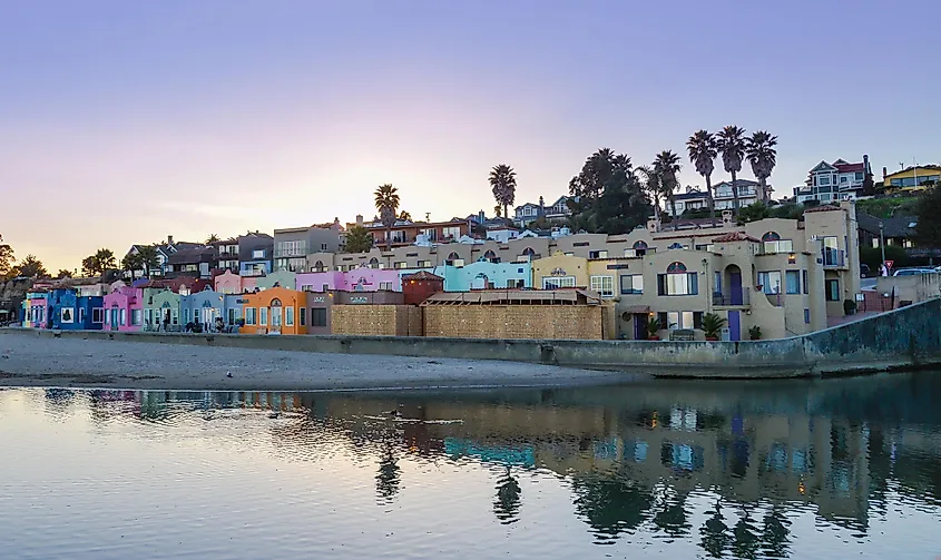 Multi-color Homes on Hillside Overlooking Soquel Cove, Pacific Ocean - Capitola