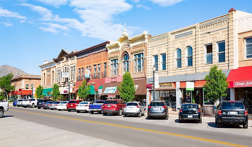 Canon City in Colorado, historic downtown street view. 