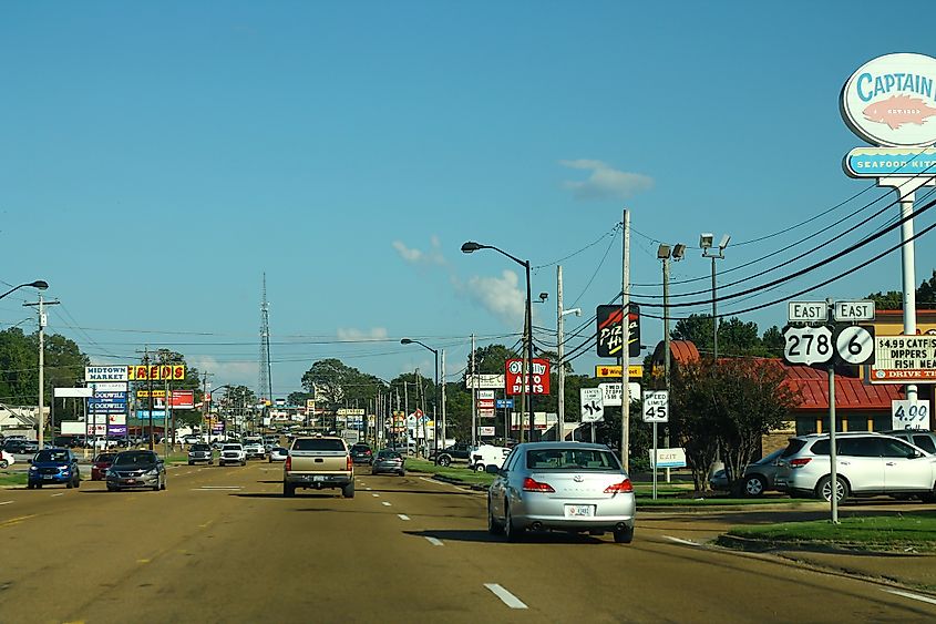 US278 MS6 East Signs - Batesville.