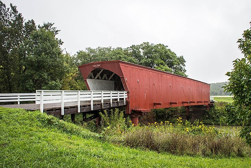 The historic Hogback Covered Bridge, Winterset, Iowa.