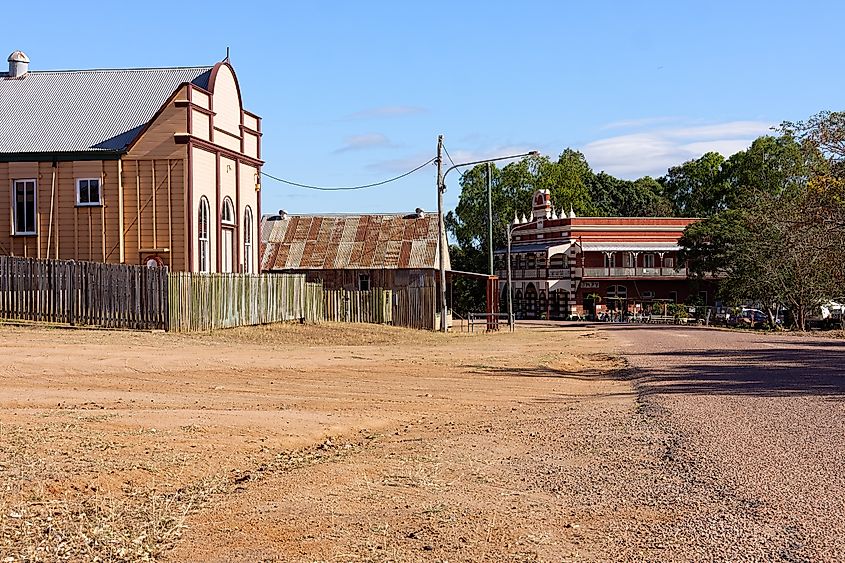 Ravenswood, Queensland, with the Town Hall and the Imperial Hotel