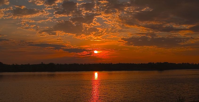 Sunrise over Lake Mitchell, South Dakota