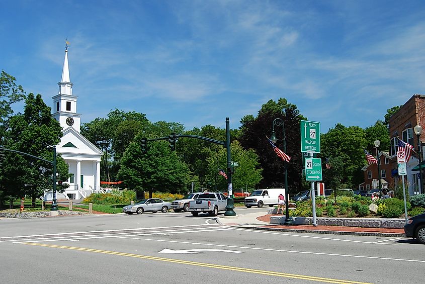 Downtown Sharon, Massachusetts.
