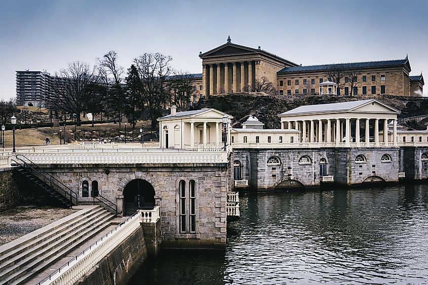 The Fairmount Water Works and Museum of Art in Philadelphia, Pennsylvania.