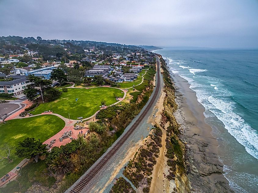 The coastal town of Del Mar, California.