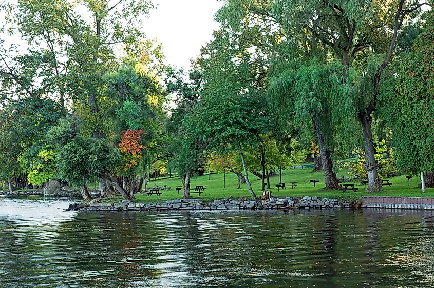 The tranquil environment of the Seneca Lake State Park, New York