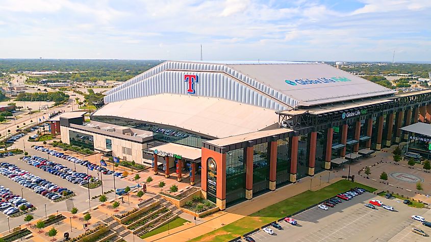 Globe Life Field in Arlington, home of the Texas Rangers