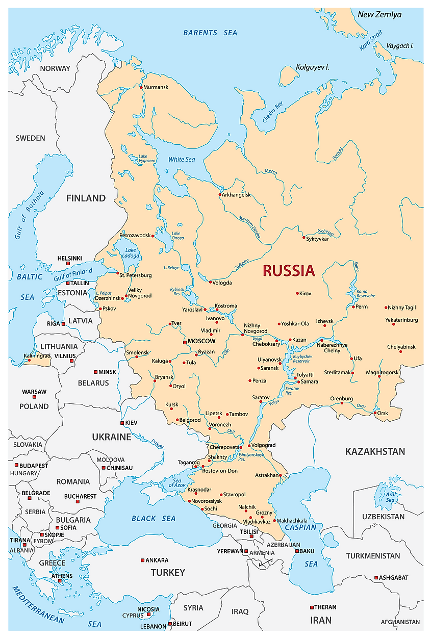 Volga rIVER MAP