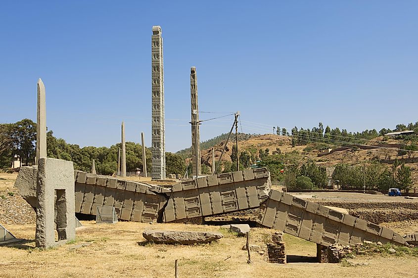 The King Ezana's Stela, an Aksumite obelisk in Axum, Ethiopia