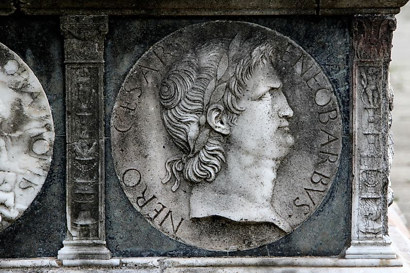 Bas-relief portraying the emperor Nero at the Certosa di Pavia