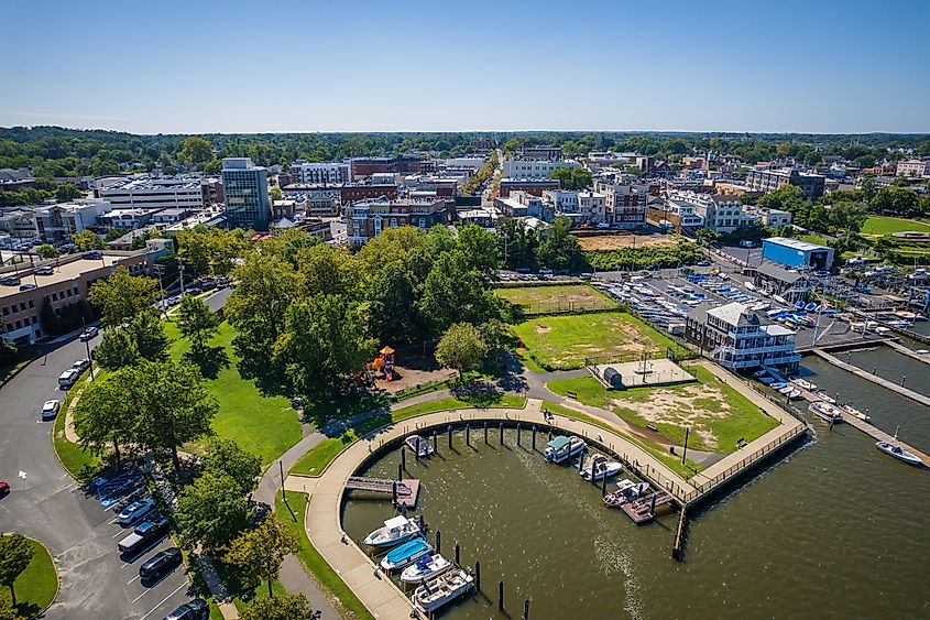 Aerial view of Red Bank, New Jersey.