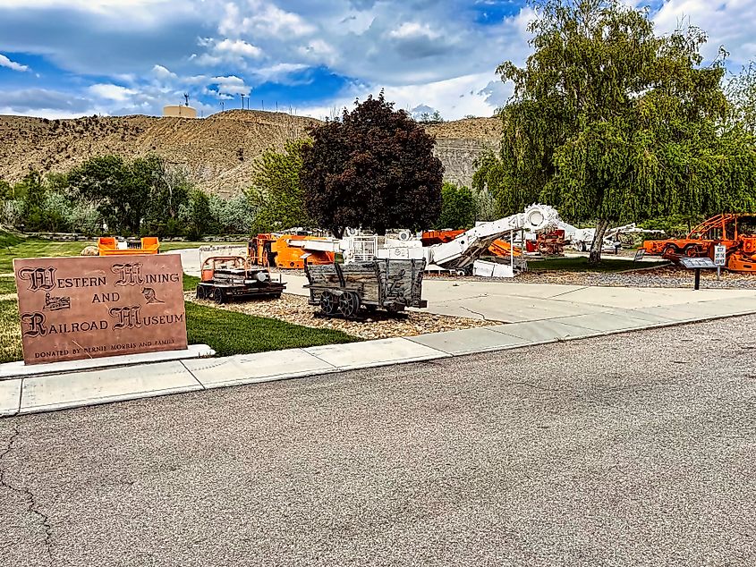 Mining Machinery on display at the Western Mining and Railroad Museum Park in Helper, Utah.