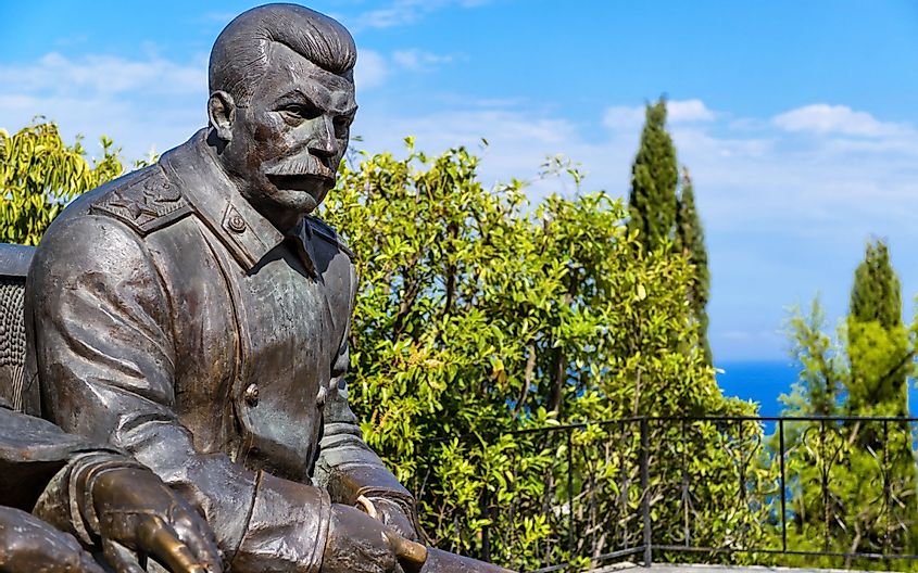 Stalin statue at Livadia Palace, Crimea, Russia.
