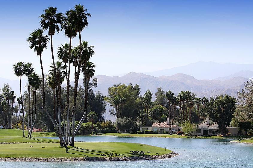 View of the golf course in Rancho Mirage, California