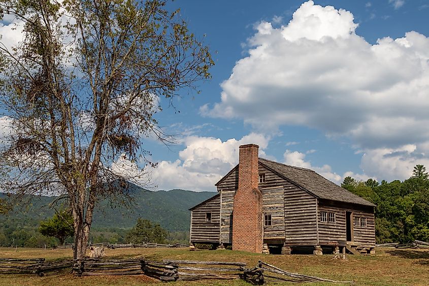 Historic Pioneer Log Cabin in Great Smoky Mountains National Park