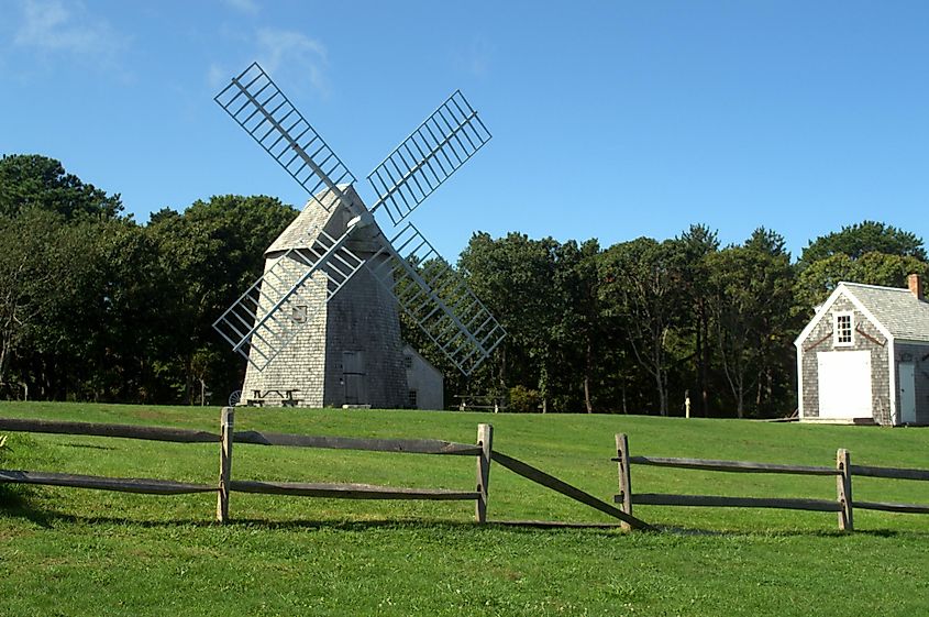 Higgins Farm Windmill in Brewster, Massachusetts.