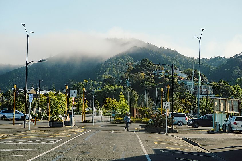 Morning scene in Whangarei city centre in Whangarei, New Zealand