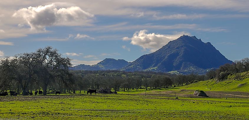 Sutter buttes In California, world’s smallest mountain range.