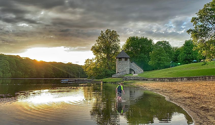 Backbone State Park at sunset. 