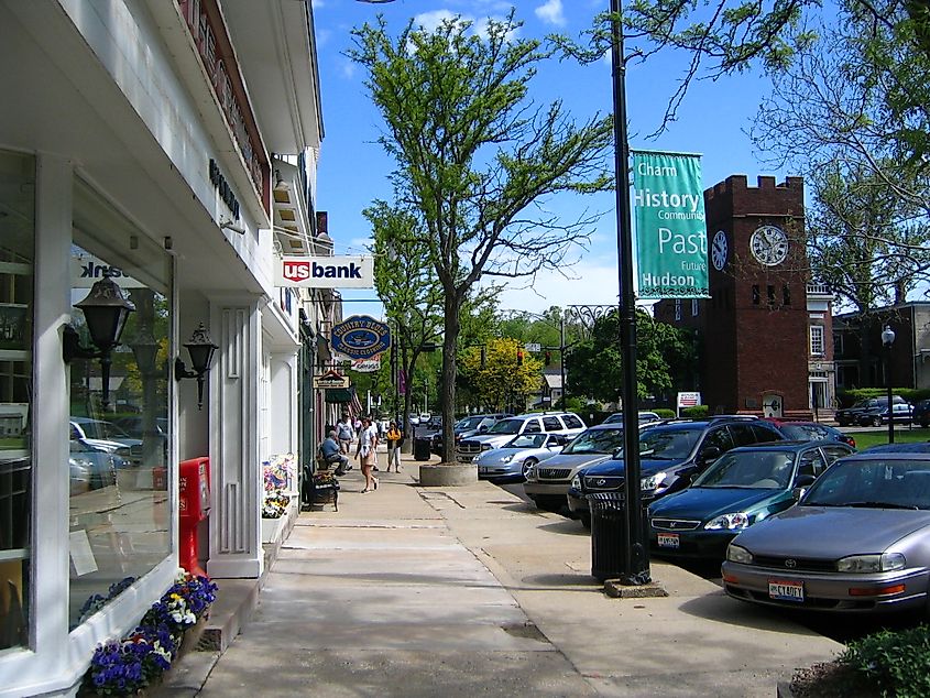 Main Street in Hudson, Ohio.