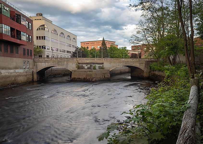 The Franklin St. Bridge (Kenduskeag Stream Trail), Bangor, Maine.