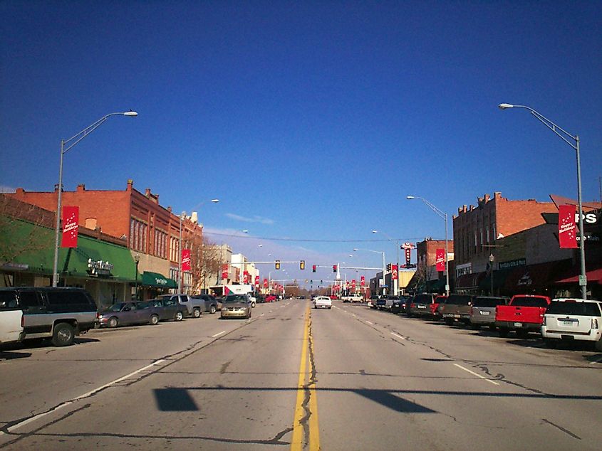 Looking north on Main Street from the intersection of Main Street and Dallas Street in Broken Arrow, Oklahoma