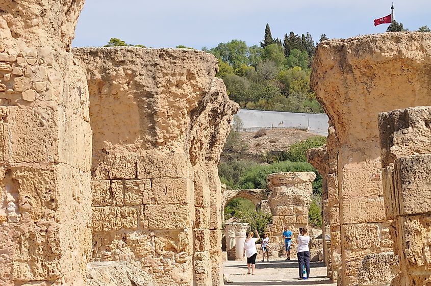 Ruins of the legendary ancient Carthage in Tunisia
