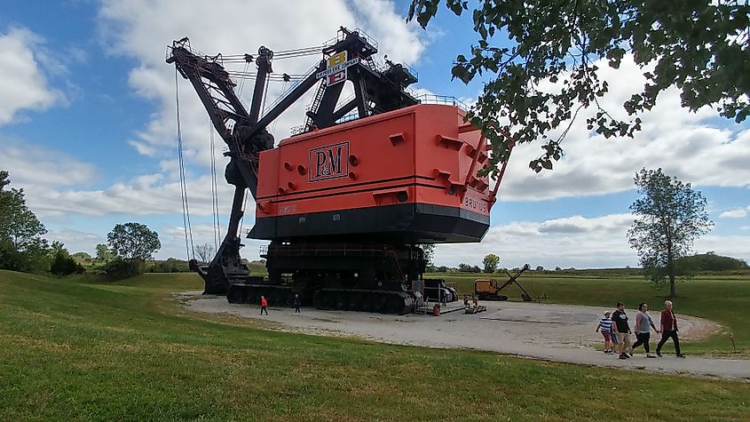 Big Brutus, a massive electric mining shovel, on display in West Mineral, Kansas