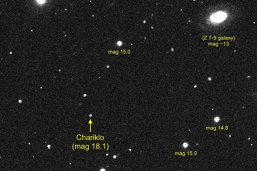 Telescope image of Chariklo from the Sloan Digital Sky Survey