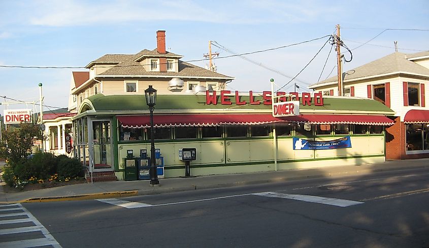 The Wellsboro Diner, a 1938 Sterling dining car in Wellsboro, Pennsylvania.