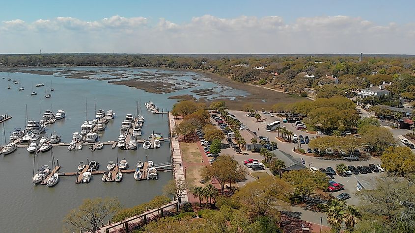 Aerial view of Beaufort, South Carolina