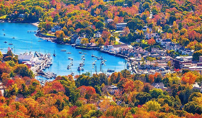 View from Mount Battie overlooking Camden harbor, Maine