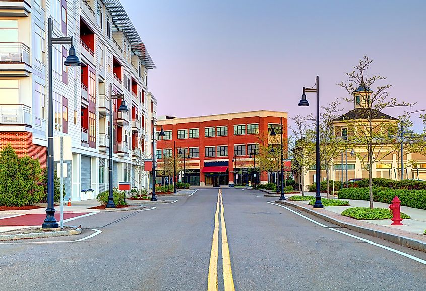 Street view in Hingham, Massachusetts