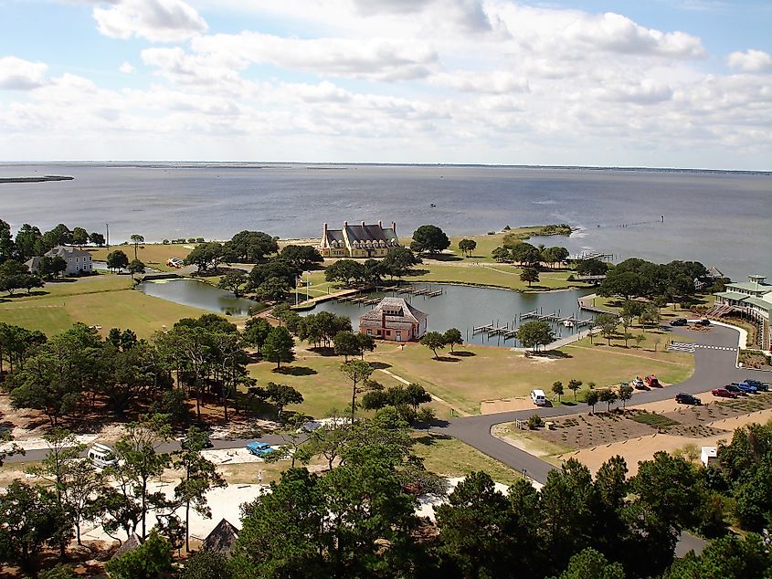 View from Currituck Beach Lighthouse in Corolla, Outer Banks, North Carolina.