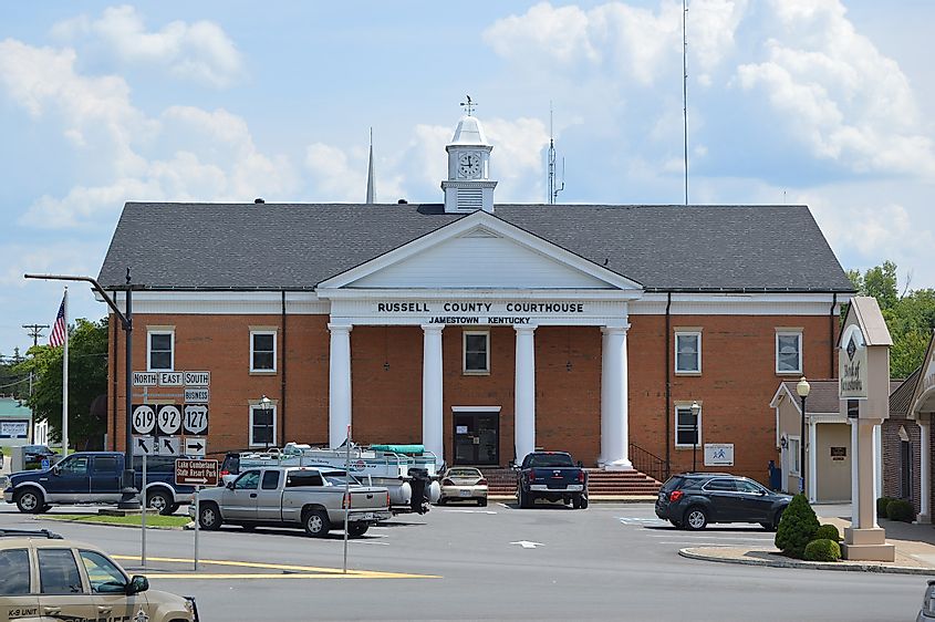 Rusell County Courthouse in Jamestown, Kentucky