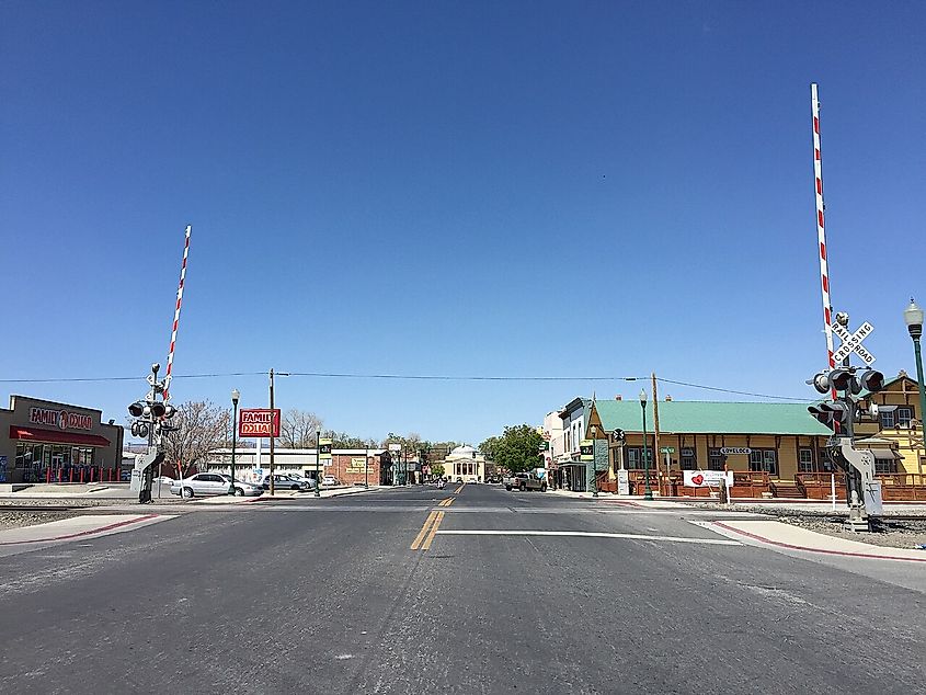 Main Street (Nevada State Route 398) near the Central Pacific Railroad Depot in Lovelock, Nevada