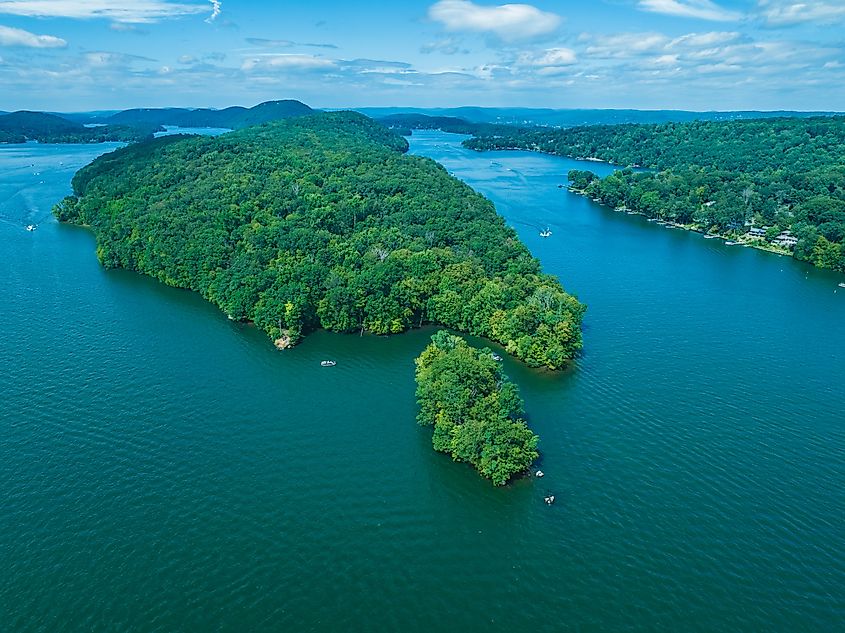 Aerial view of Candlewood Lake, Connecticut