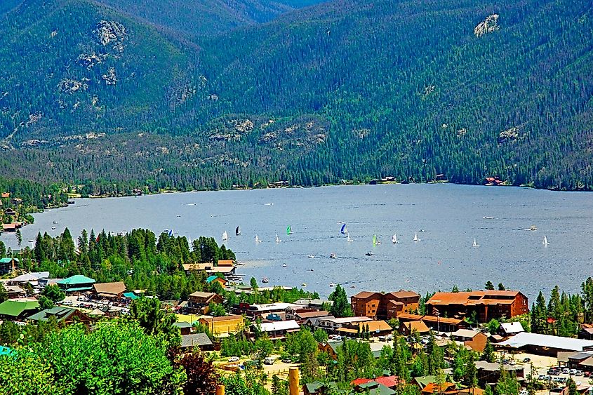 Sailboats on Grand Lake, Colorado.