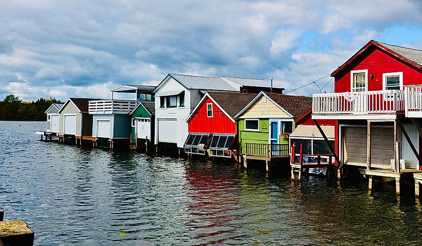 Historic Canandaigua Lake Boathouses, New York