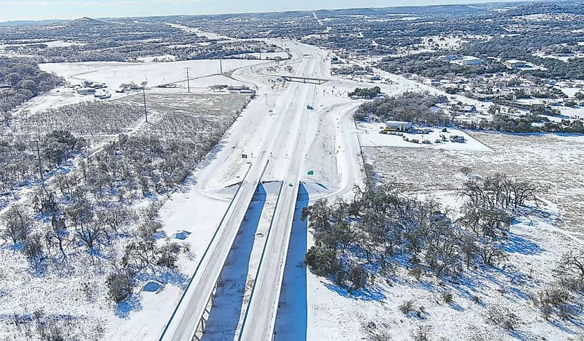 Comfort, Texas during winter